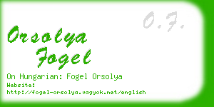 orsolya fogel business card